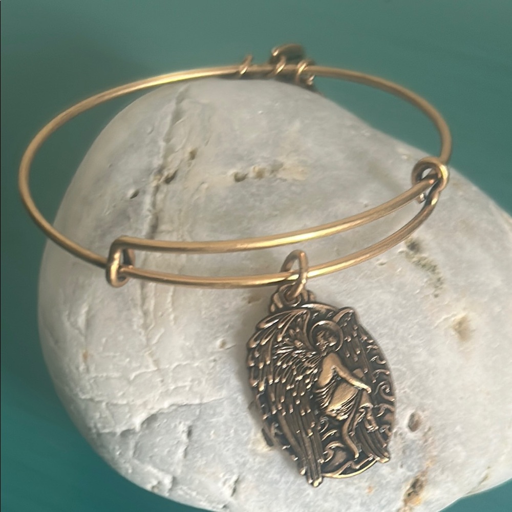Alex and Ani Rafaelian Gold Tone Adjustable Guardian of Answers Charm Bracelet